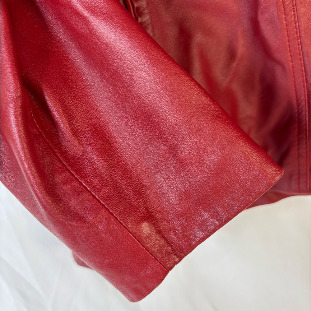 Preston & York Vintage Red Lambskin Button Jacket - Picture 6 of 10